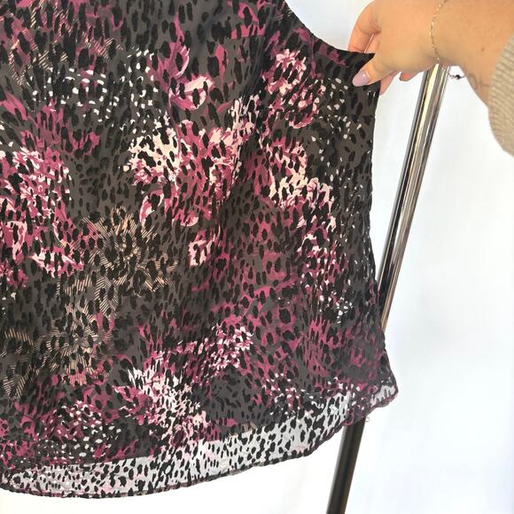 Y2K Velvet Burnout Pink Black Witchy Animal Print Whimsigoth Fairy Blouse 1X - Picture 4 of 7